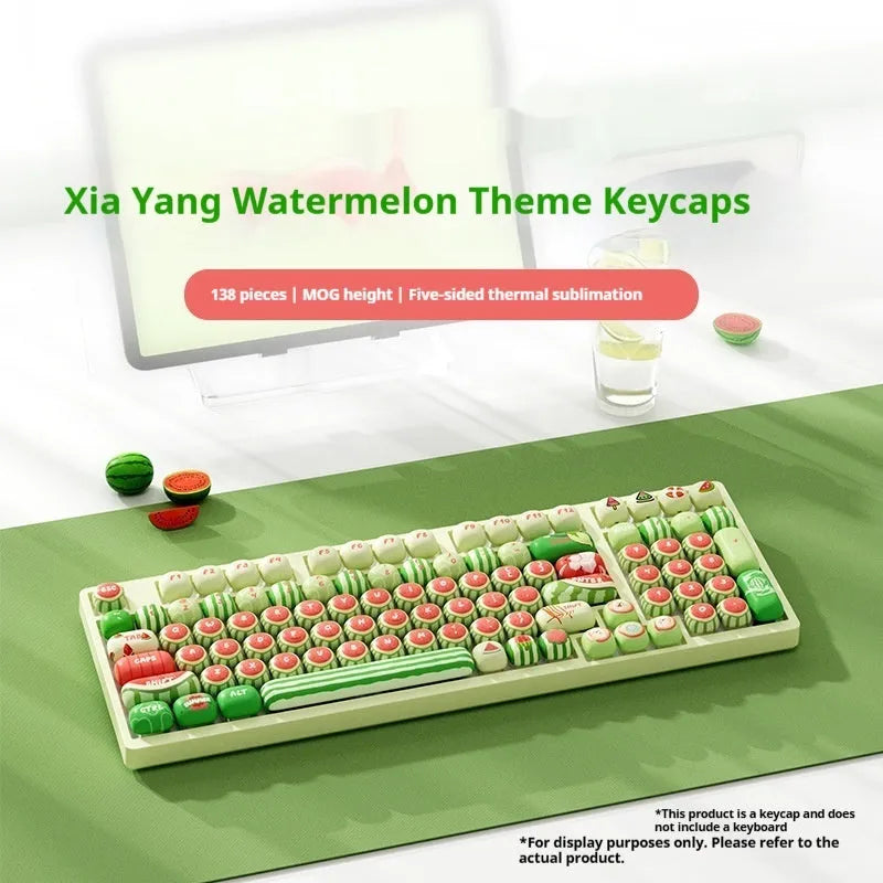 Watermelon theme mechanical keyboard key caps with sublimation printing on five sides