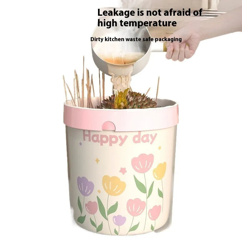 Pink degradable garbage bag with bold drawstring and argy wormwood mosquito repellent properties