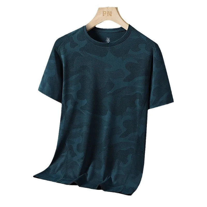 Men's camouflage short sleeve top, round neck, loose fit, nylon, available in five colours and sizes M to 6XL
