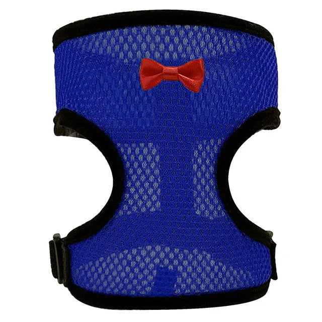 Adjustable chicken vest harness with matching bow collar and traction rope for poultry