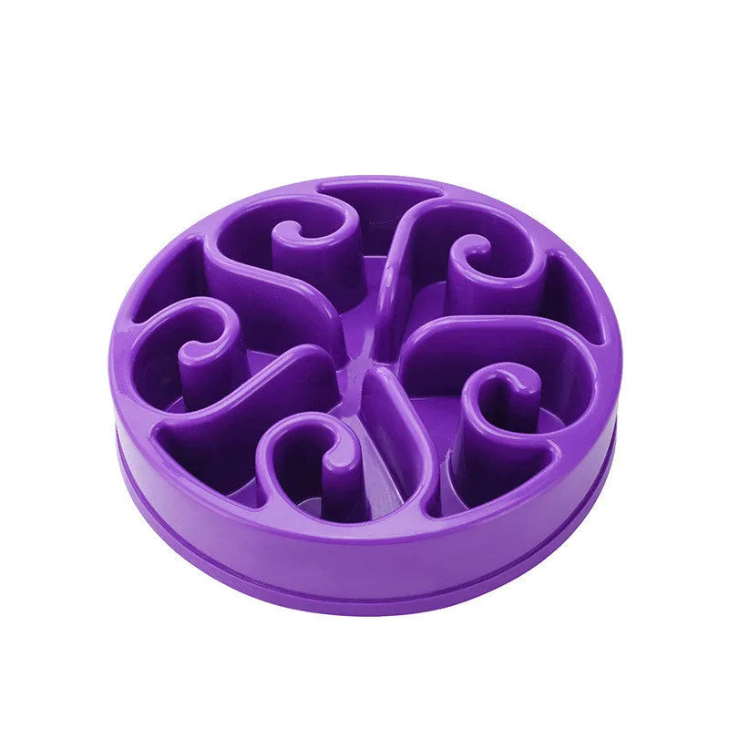 Choking prevention dog food bowl for puppies in blue PP material, slow feed design