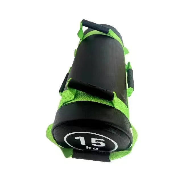 White PVC fitness training sandbag for weight lifting and physical conditioning exercises