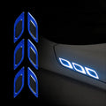 Blue reflective bumper warning tape strips for car edge protection
