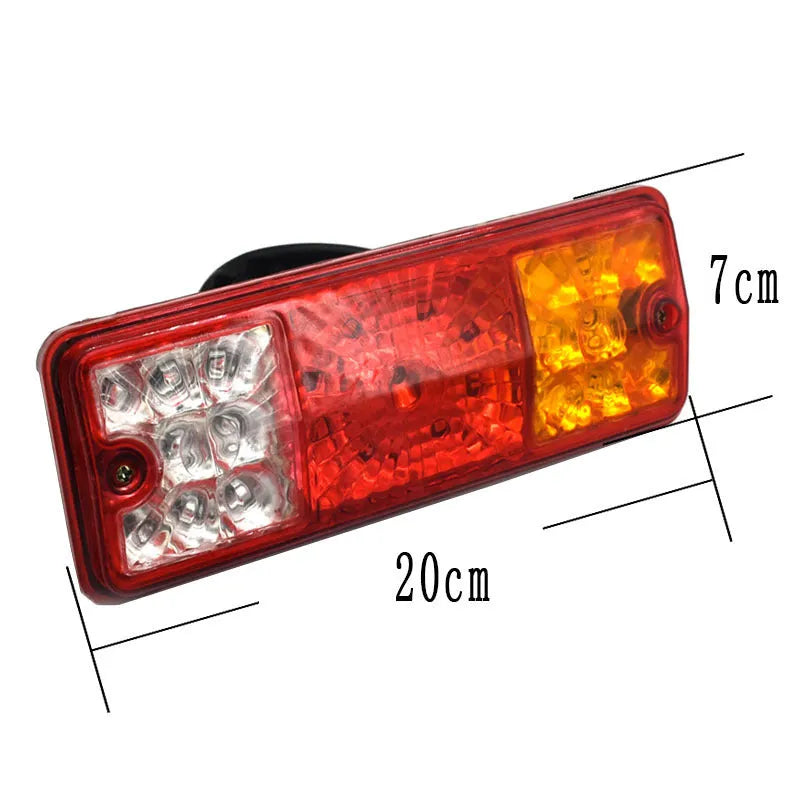 Black shell semi-closed taillight for electric tricycles, 200mm by 70mm.