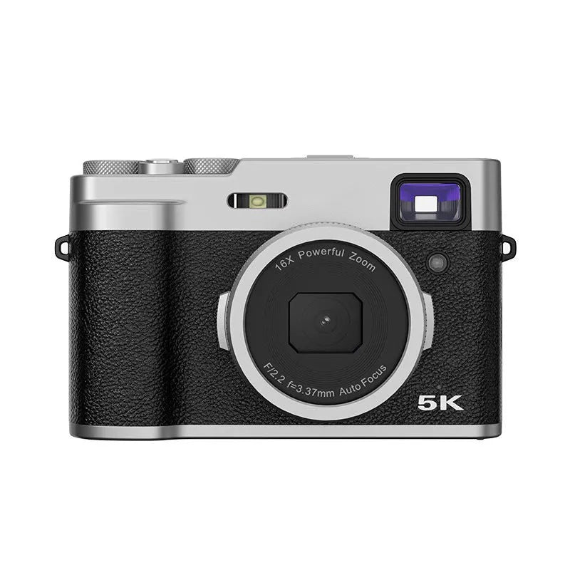 Black or brown 5K HD digital camera with optical viewfinder and 2.88-inch screen