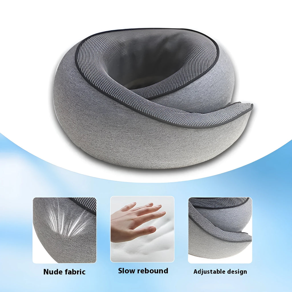 U-shaped memory foam neck pillow in modern simplicity style with storage bag