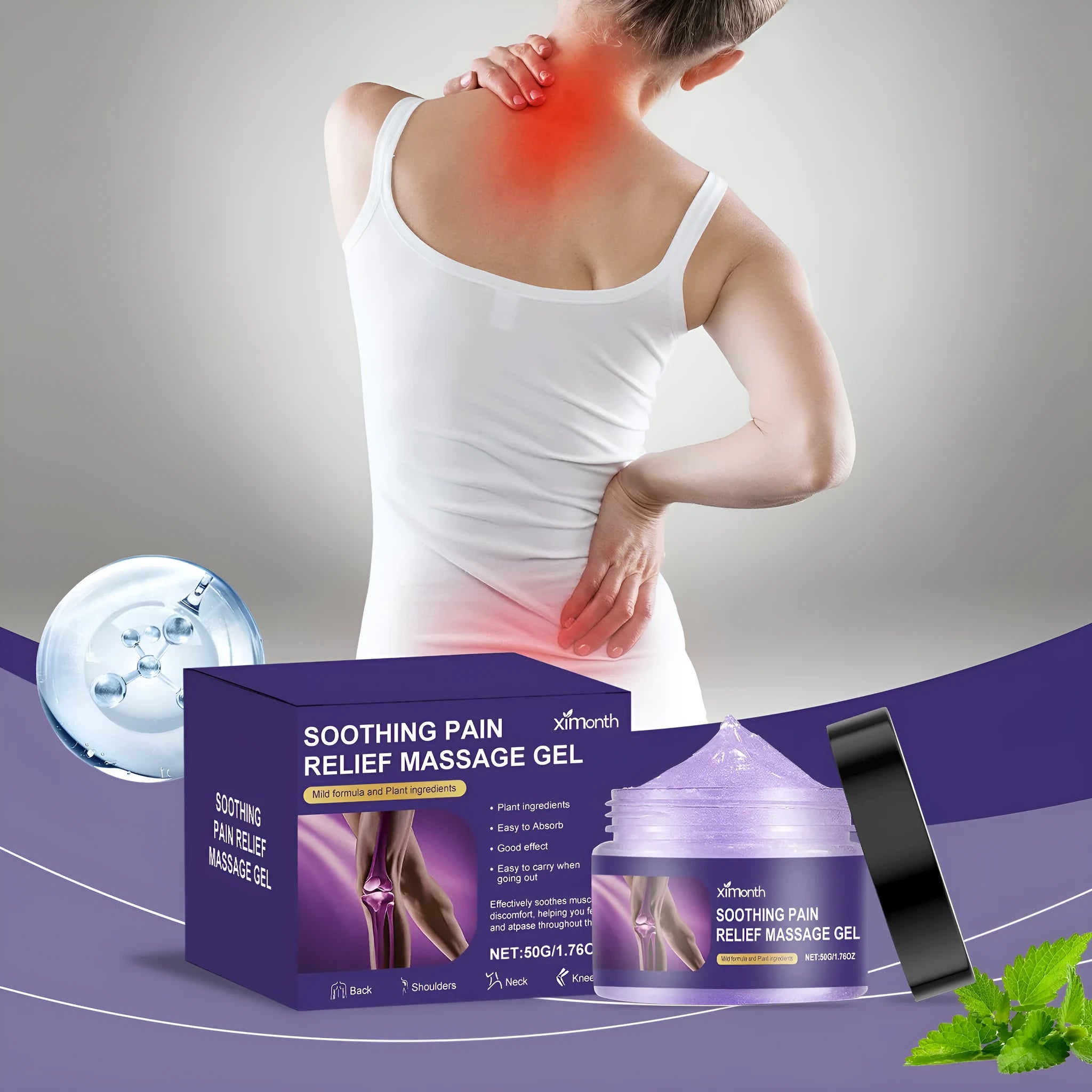 50g tube of body joint care gel for universal skin type application