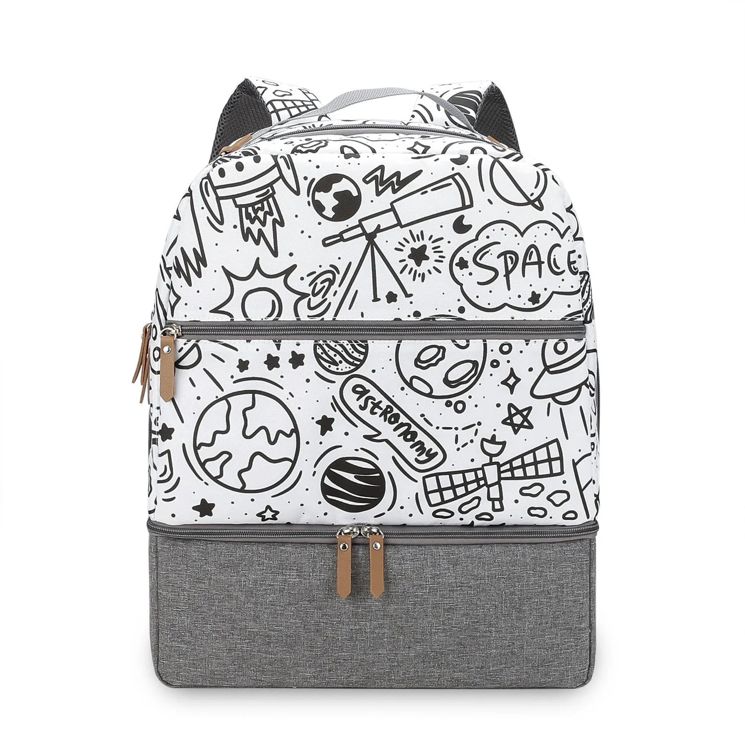 Insulated mother and child travel backpack in Oxford cloth with curved shoulder straps