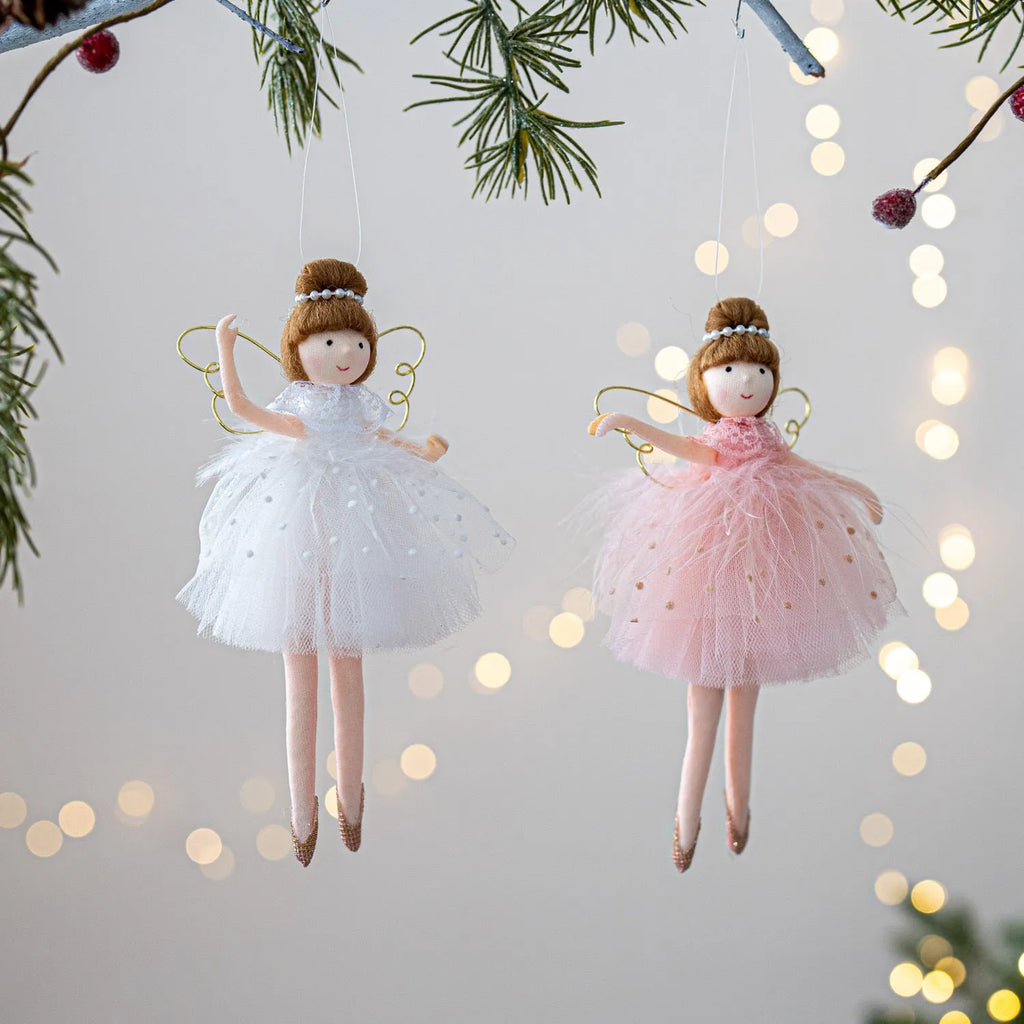 Pink or white cloth plush ballet girl angel doll pendant charm toy