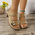 Adjustable Velcro Roman sandals in PU leather showing round toe and strap detail.