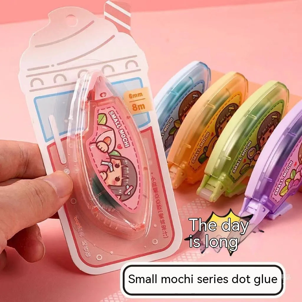Dotting glue adhesive in fruit juice colours with card packaging for craft and stationery use