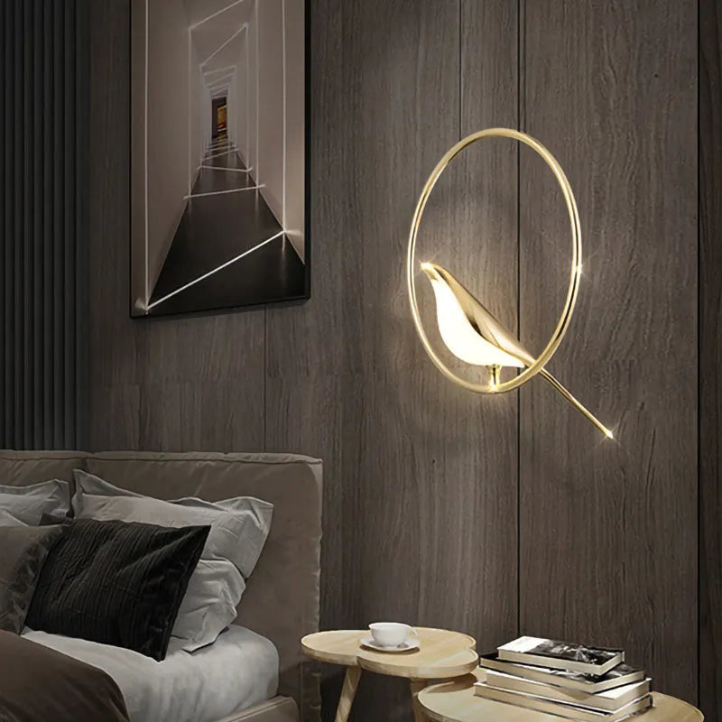 Modern minimalist magpie bird chandelier with zinc alloy and acrylic construction measuring 150cm height