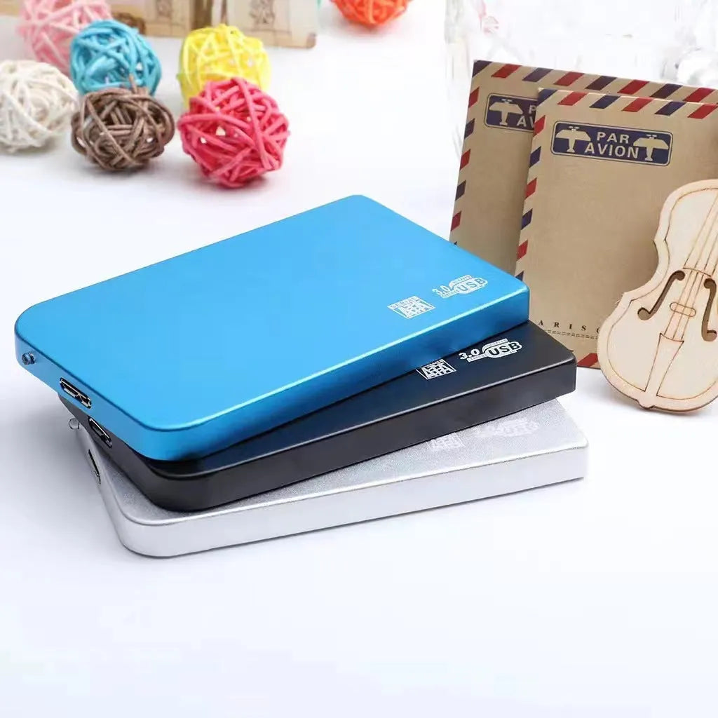 USB 3.0 solid state mobile hard disk with metal shell in black, blue, red, and silver colour options