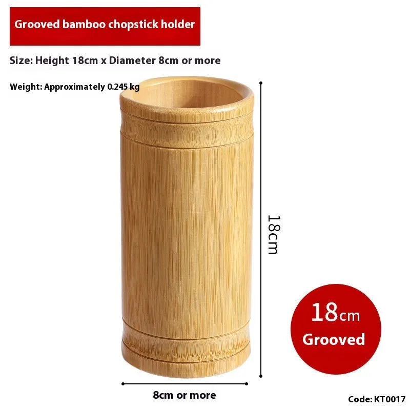 Bamboo chopsticks holder in creative style showing multiple size options for kitchen organisation