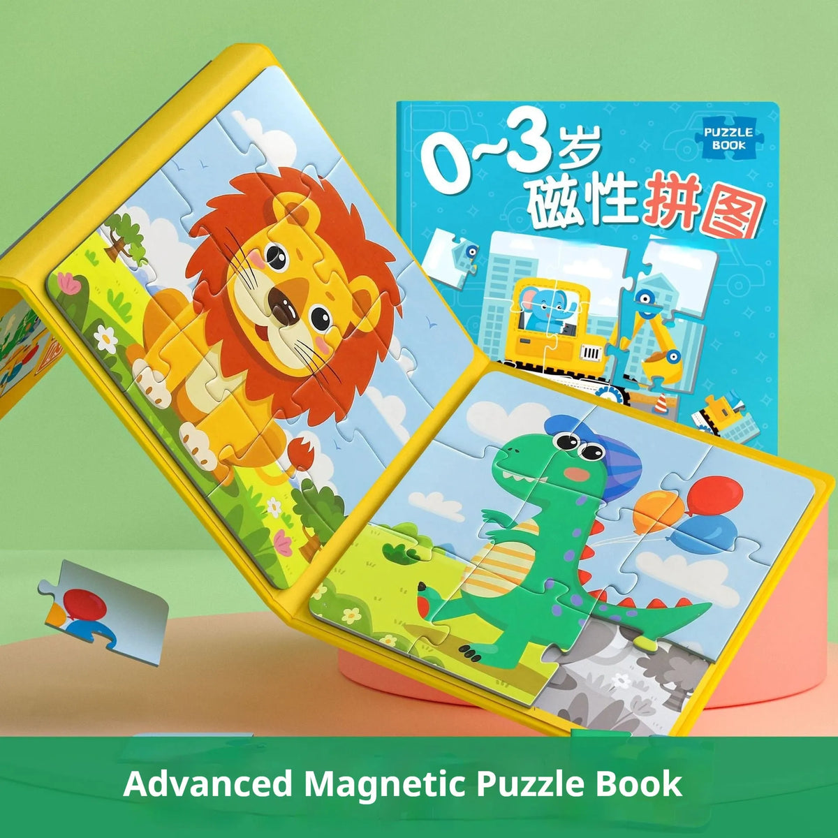 Magnetic puzzle book for children aged 0-3 and 3-6 years, paper educational toy in a white box