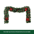 European-style Christmas rattan pine cone bow decoration with optional lighting on display surface
