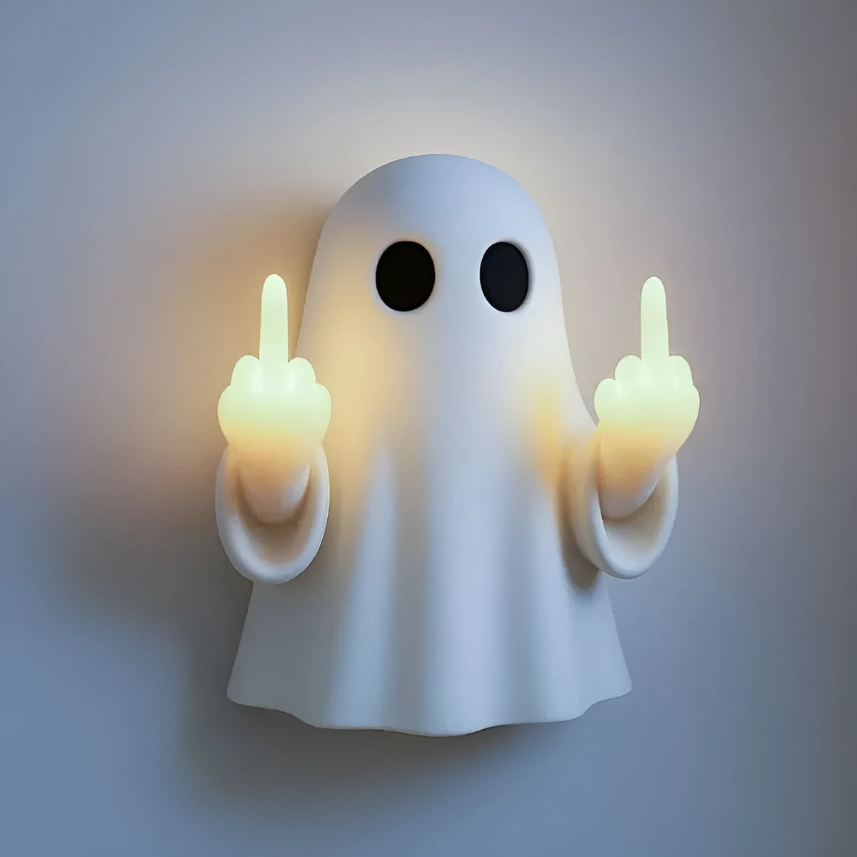 White ghost statue night lamp with Halloween decoration and battery light