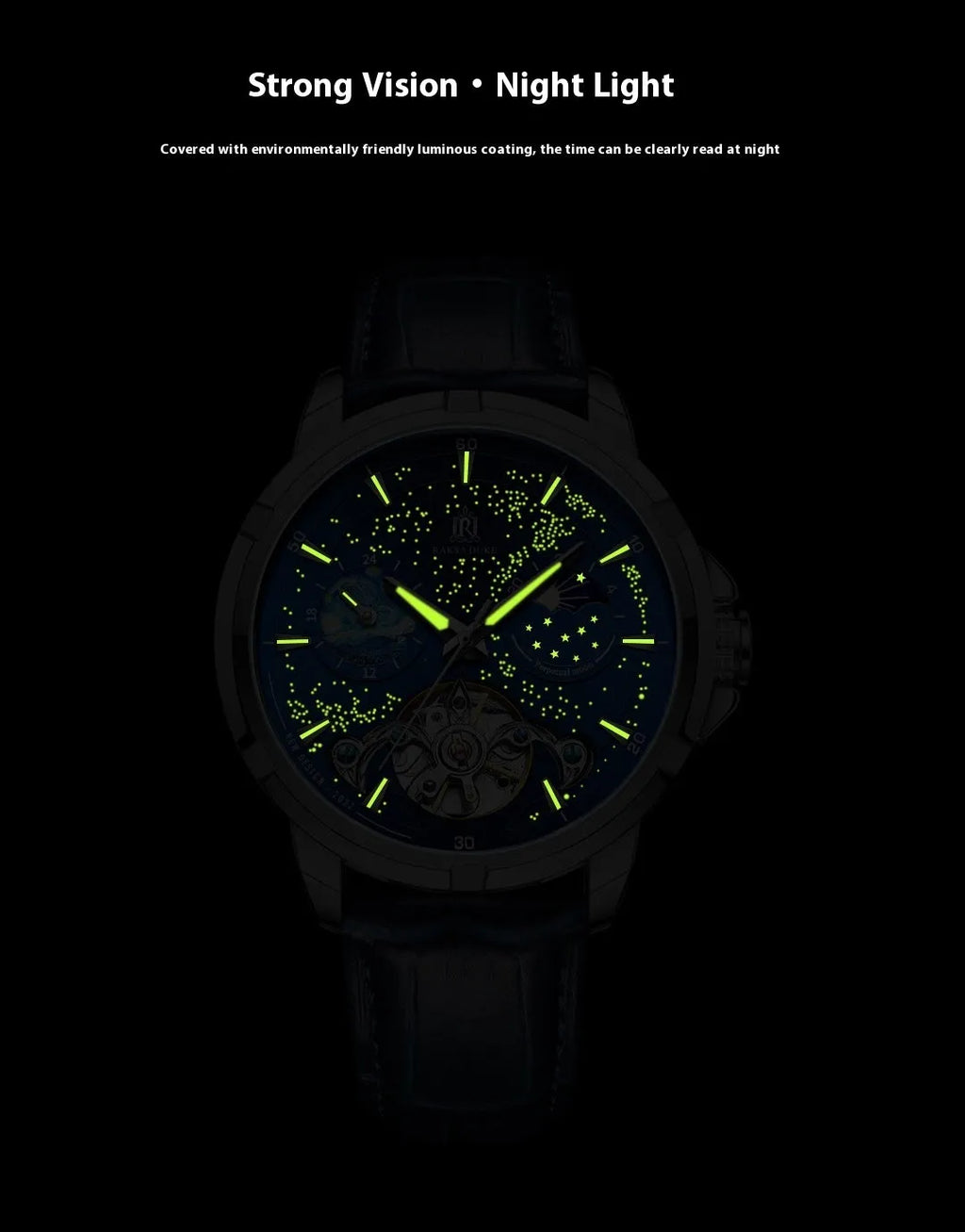 Men's blue dial automatic mechanical watch with stainless steel case