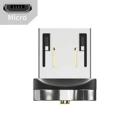 Essager black braided magnetic charging cable with blue LED light, showing 360-degree rotating connector.