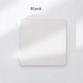 Square notebook with fruit colour embossed special paper cover showing 14.5cm dimensions and 80g thickened paper pages