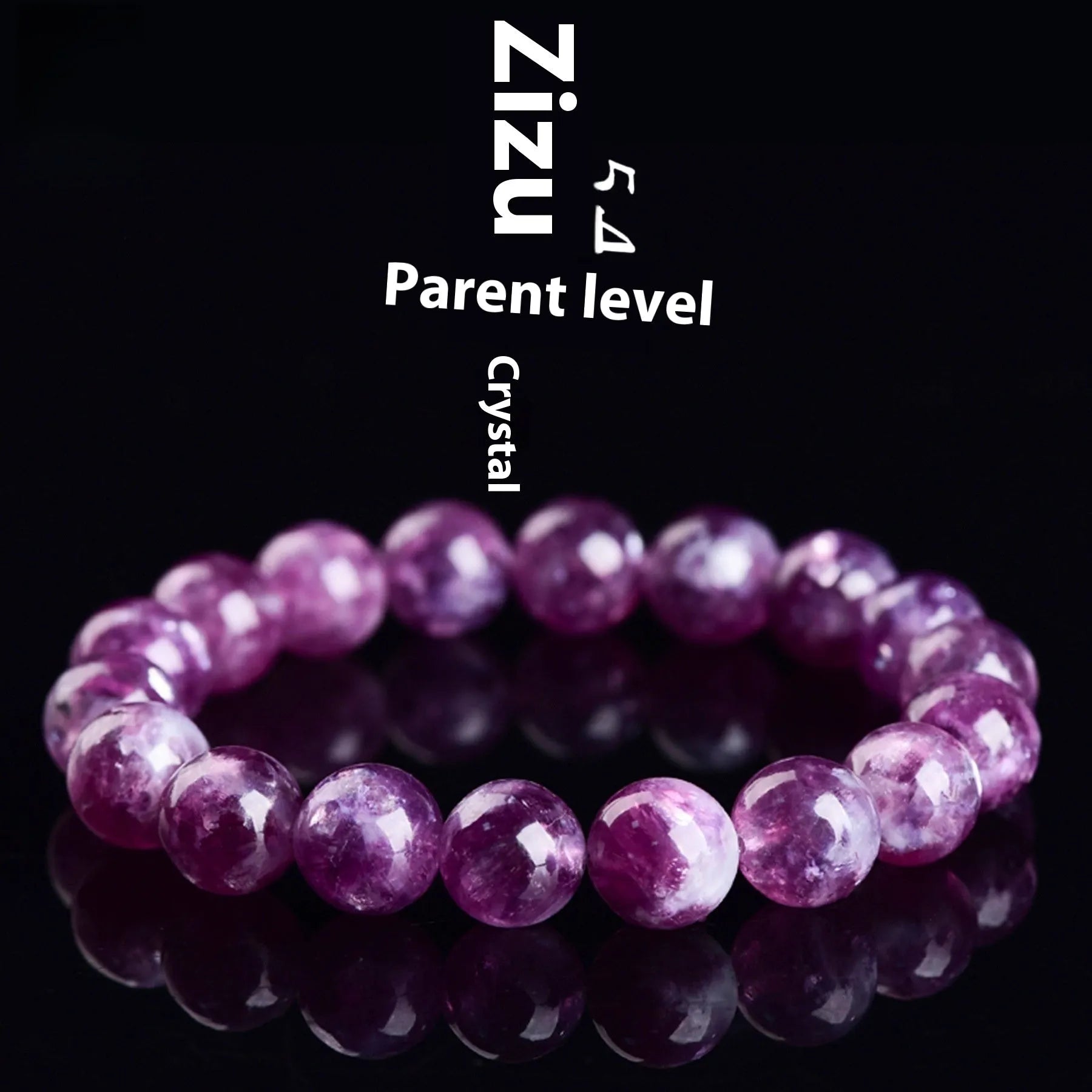 Korean-style geometric crystal bracelet with polished 5A grade purple beads in single-circle design