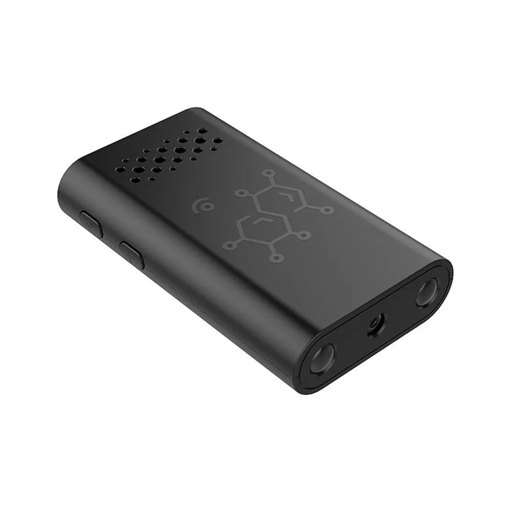 Black smart security camera with WiFi connectivity for indoor home monitoring and baby monitoring applications