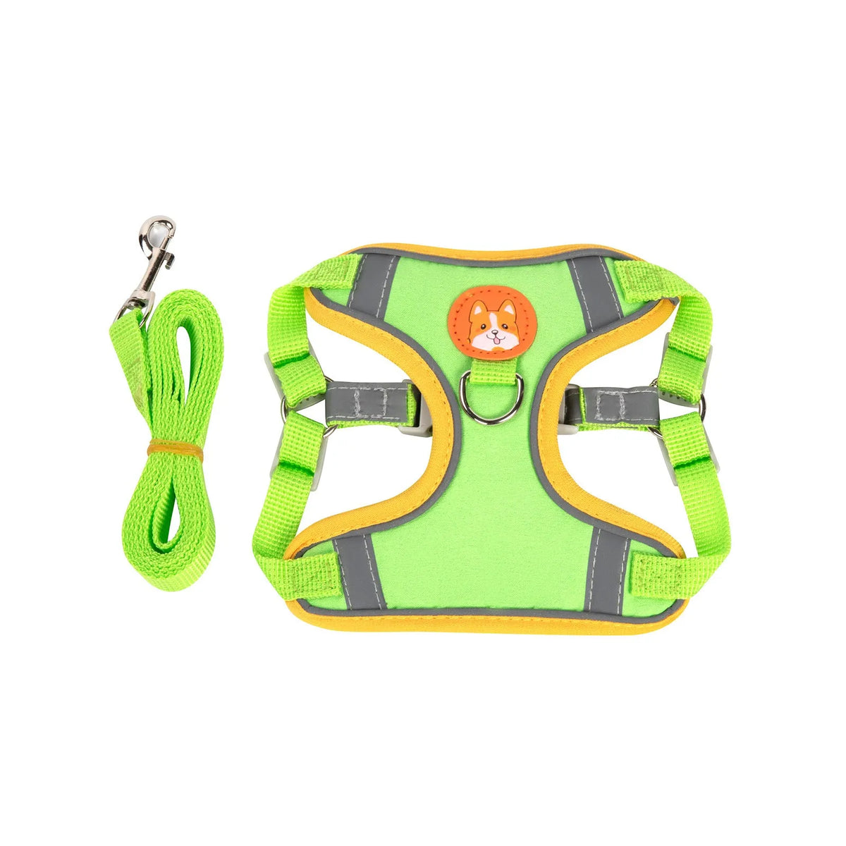 Adjustable dog harness with haulage rope attachment in multiple colours and sizes
