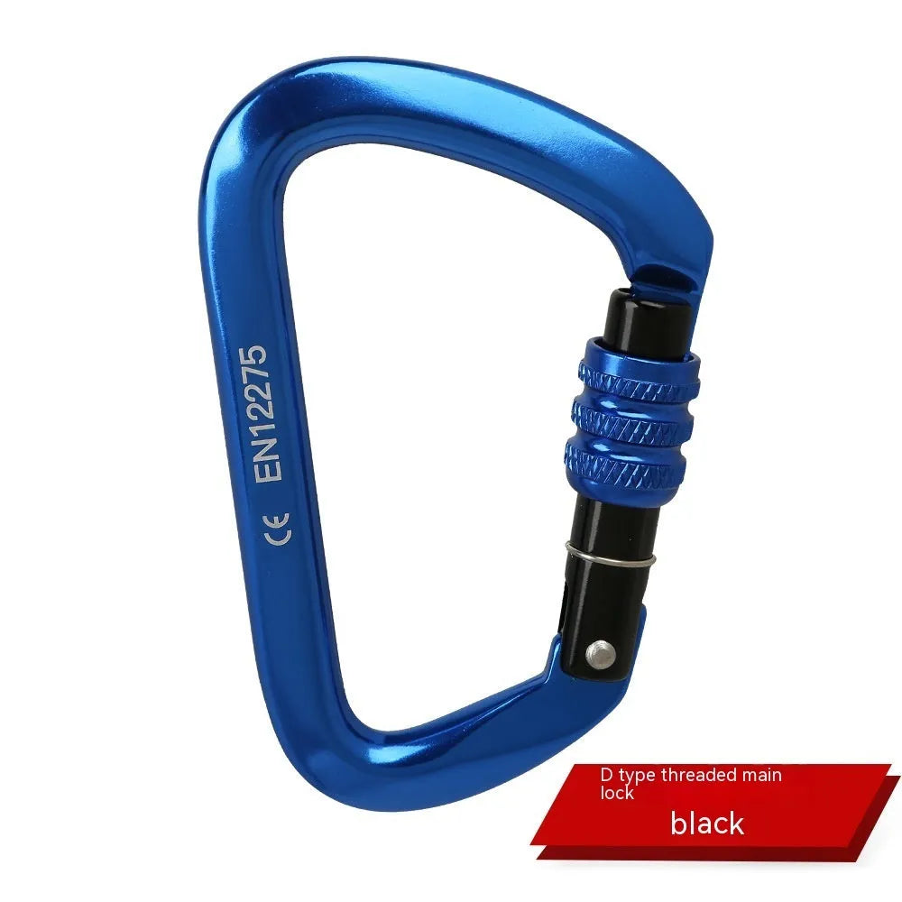 D-type rock climbing safety lock in multiple colour options for mountaineering