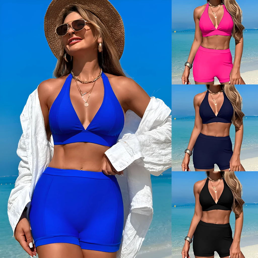 Women's split bikini swimsuit in nylon fabric with polyester lining