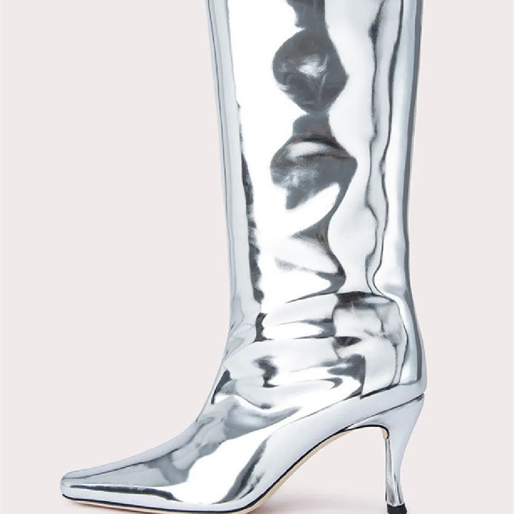 Women's square toe ankle cowboy boots in various colours on a neutral background.