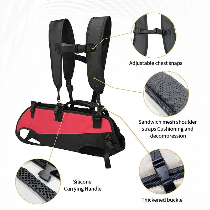Multifunctional pet backpack stretcher carrier in soft Oxford cloth with 50 litre capacity