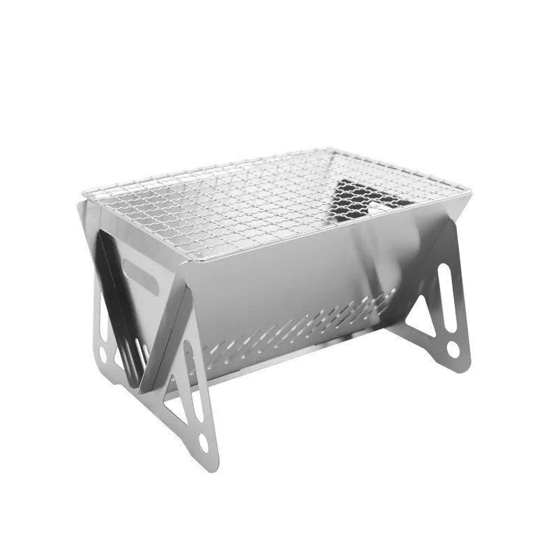 Large folding stainless steel outdoor barbecue oven with storage bag
