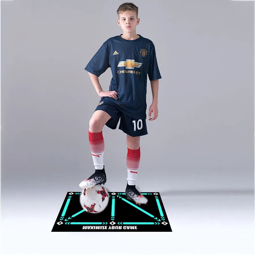 Rubber football training mat in cushion colour with training socks for skill practice