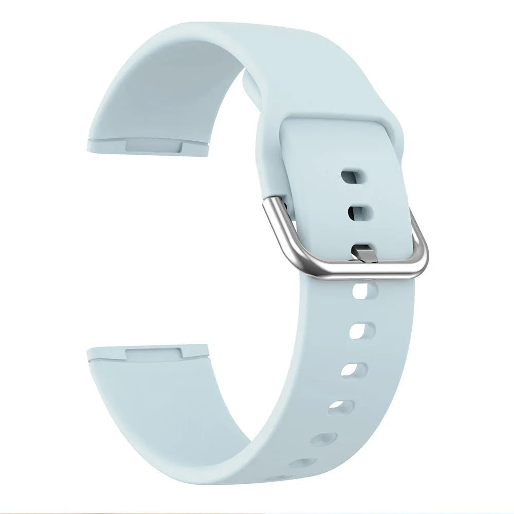 Fitbit Versa 3 and Sense 2 silicone replacement strap in multiple colours with silver buckle