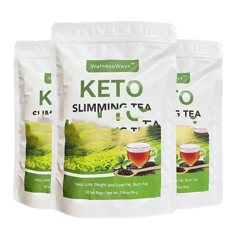 28 Day Slim Herbal Tea Set package featuring multiple tea blends including Flat Tummy and Detox teas.