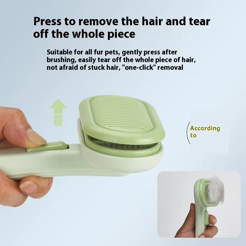 Large pet hair removal comb and knot untying shaver in light grey, pink, or light green