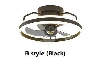 Modern simple style ceiling fan with integrated light, 500mm diameter with PC blades and acrylic shade.