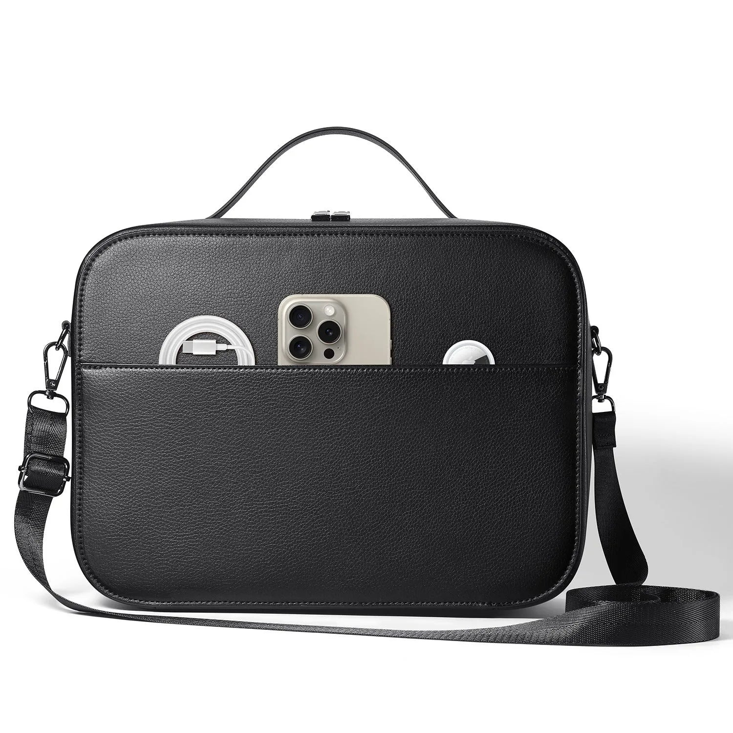 Vision Pro MR storage box in superfiber fabric with dimensions 32.5cm by 24.5cm by 11.5cm
