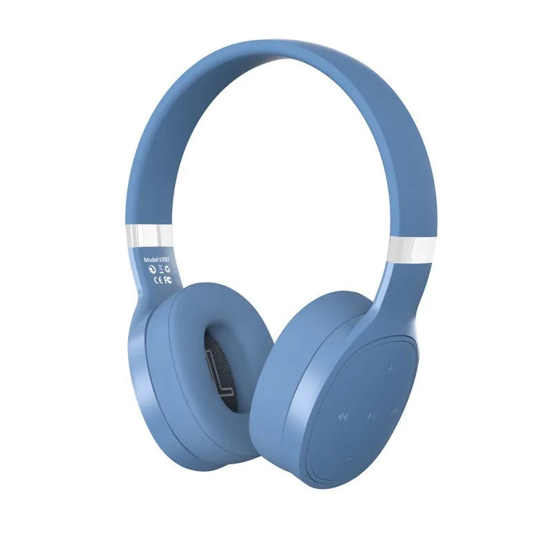 Folding wireless Bluetooth sports headphones in black, white, grey, or blue with 40mm speakers
