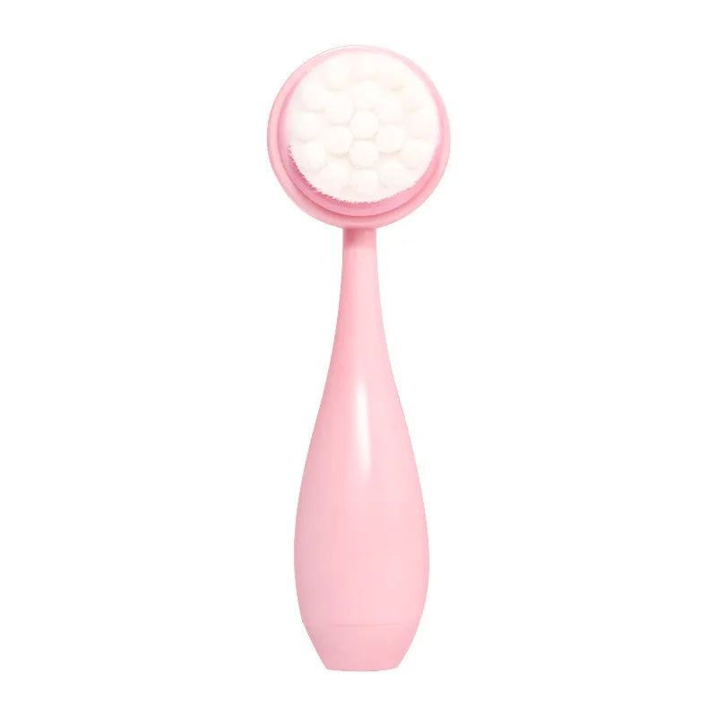 Facial brush set with coral fleece hair band and nylon bristles in multiple colour options
