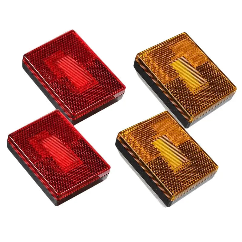 Red or yellow LED trailer side clearance lamp with transparent cover and 19cm wire