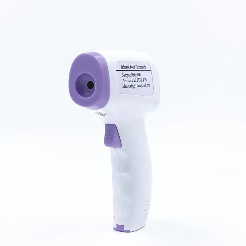 White digital thermometer with LED display for non-contact temperature measurement