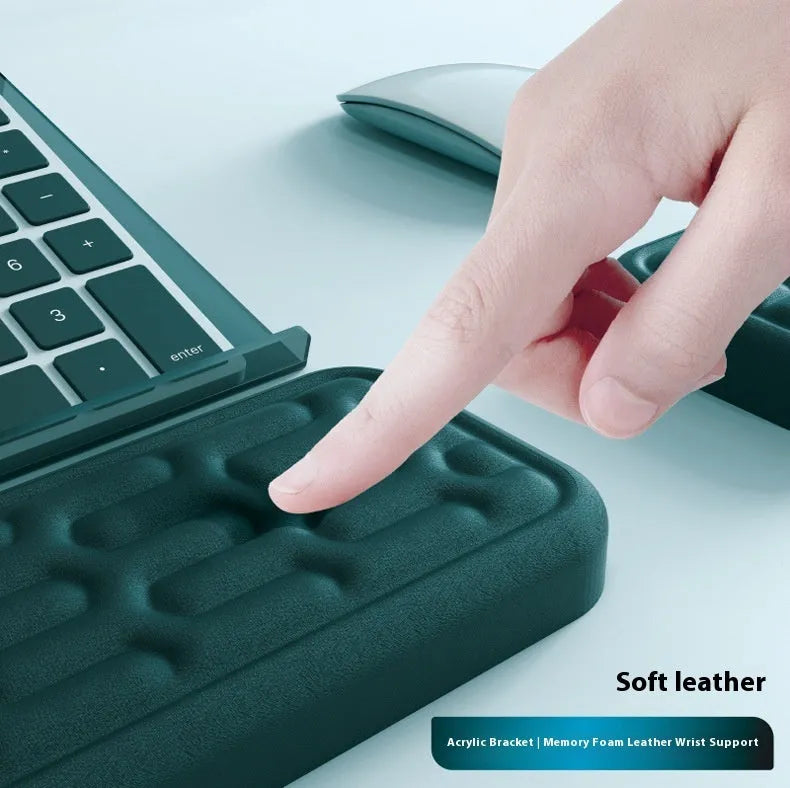 Double-sided memory foam wrist pad for keyboard and mouse support in various colours