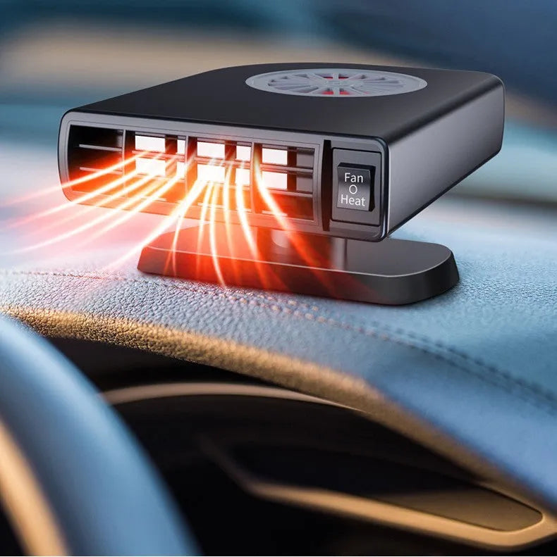 Black compact vehicle-mounted heater for car defrosting and defogging with adjustable bracket