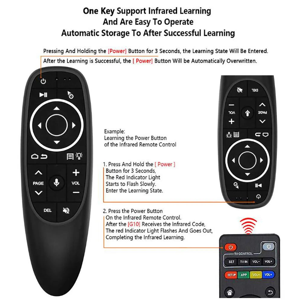G10 G10S Pro intelligent voice remote control with plastic shell and silicone buttons for Android and PC