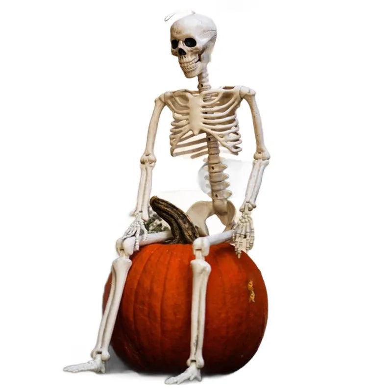90cm movable joint plastic skeleton Halloween decoration prop posed upright