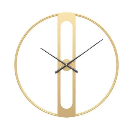 50cm round metal wall clock with silent movement in black or gold finish