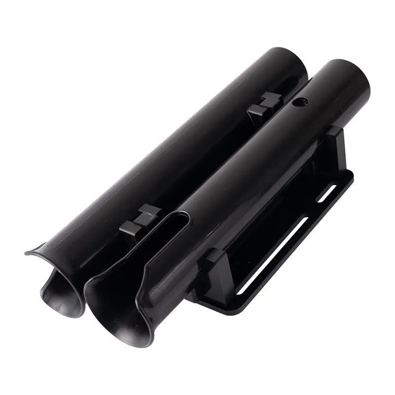Carbon-fibre reinforced plastic fishing rod rack for motorcycle and electric bicycle mounting with double-layer rod frame