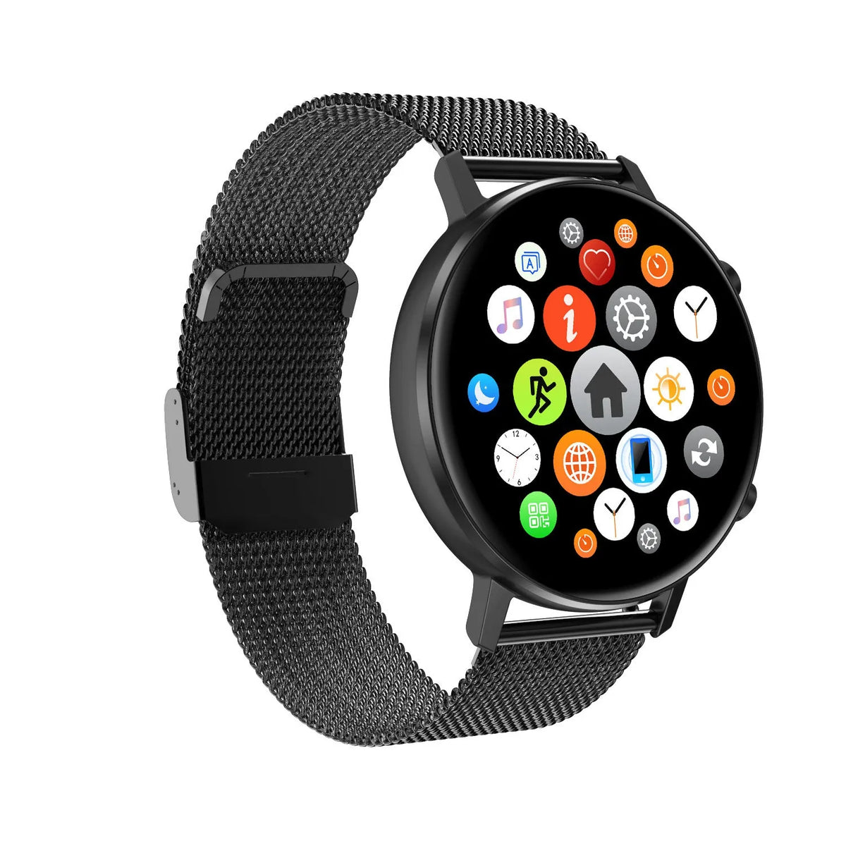 DT96 smart bracelet with 1.3-inch colour touchscreen and stainless steel strap in three colour options