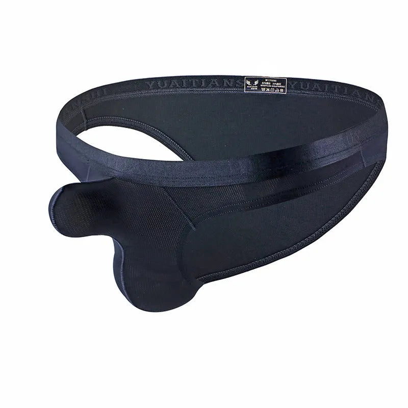 Men's thin solid colour underwear in nylon fabric with low waist design